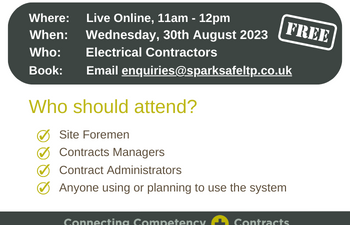 Online Training for SparkSafe Registered Electrical Contractors